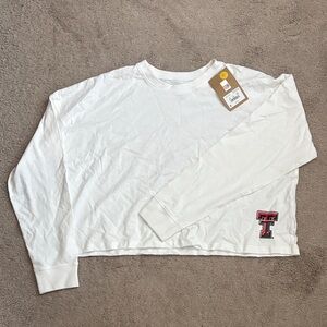 Texas Tech Small White Long Sleeve Top with Red Black NWT Rivalry Threads 91